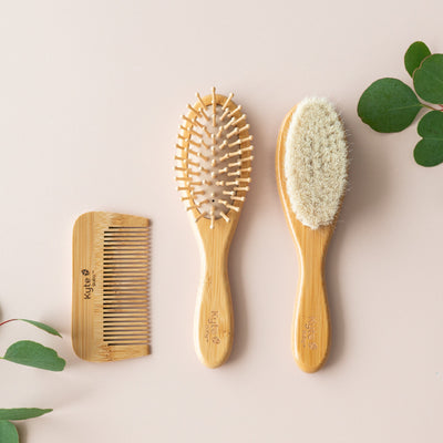 Kyte Baby: 3-Piece Bamboo Hairbrush Set