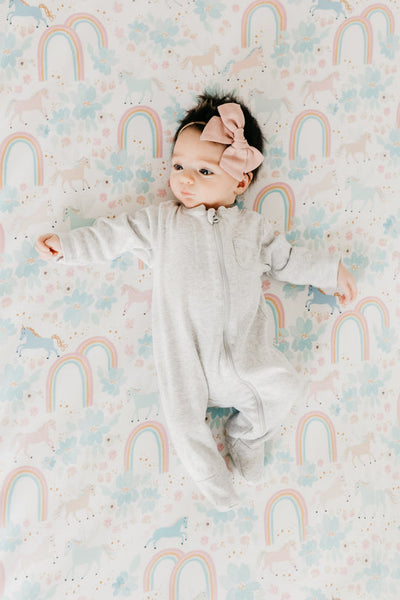 Copper Pearl Fitted Crib Sheet: Whimsy