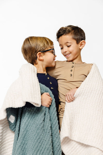 Lou Lou and Company Chenille Blanket: Ocean Blue