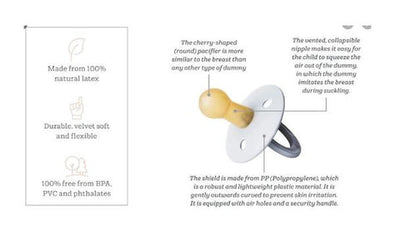 BIBS Pacifiers Classic Round 2 Pack: Vanilla Glow-In-The-Dark