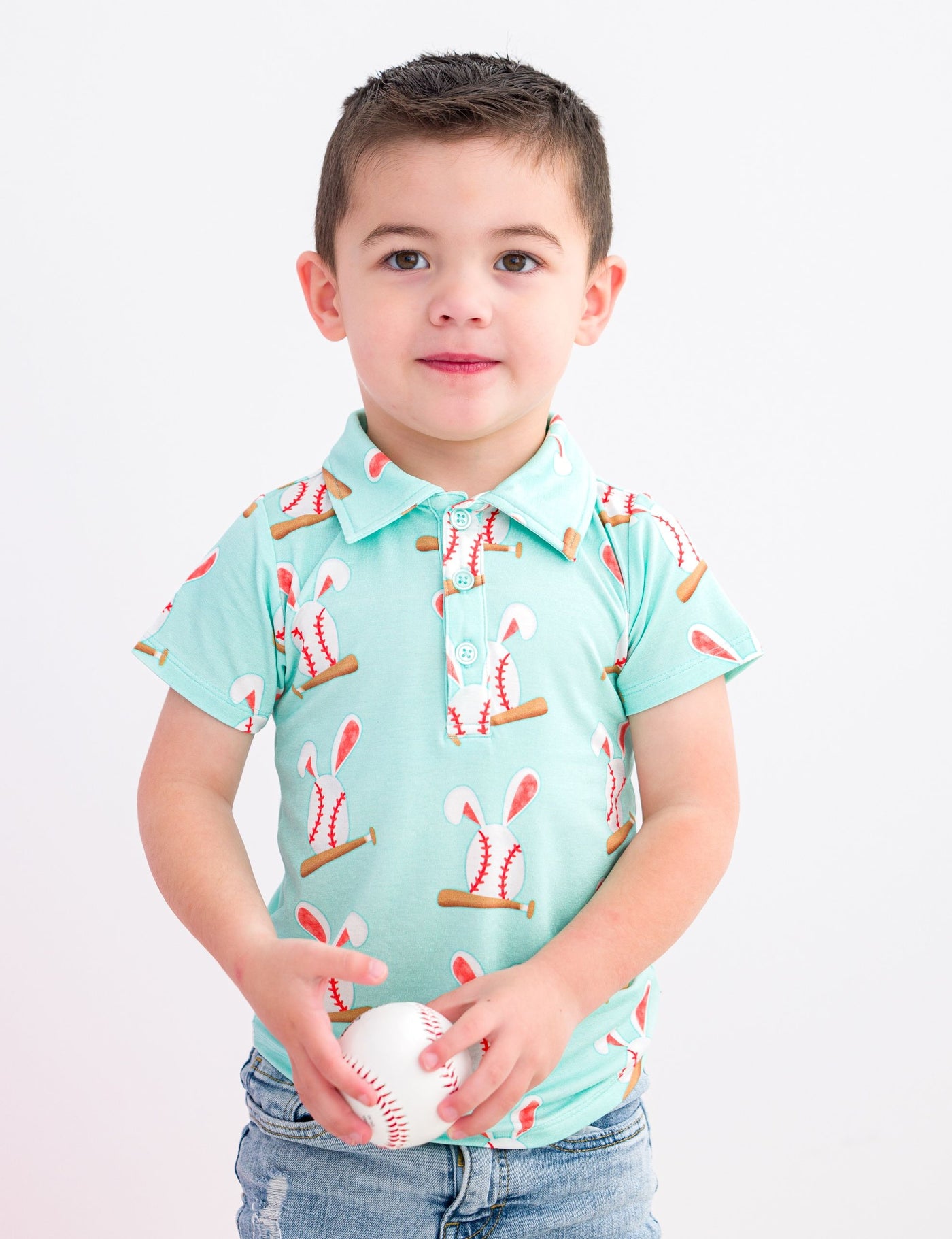 Birdie Bean Polo Shirt: Baseball Bunnies