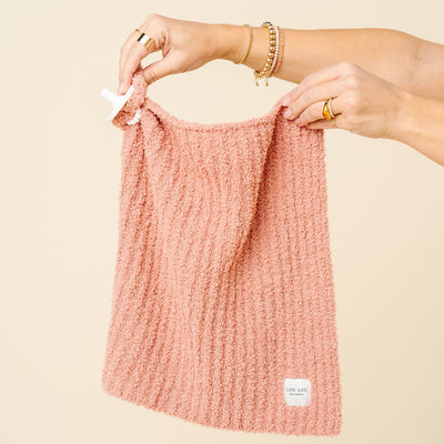 Lou Lou and Company Chenille Blanket: Rose