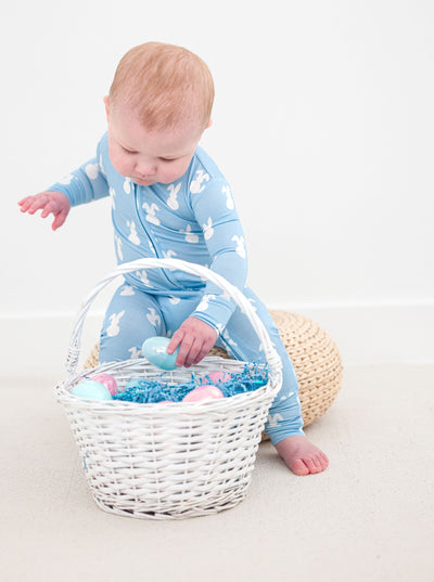 Birdie Bean Convertible Romper: Blue Bunny