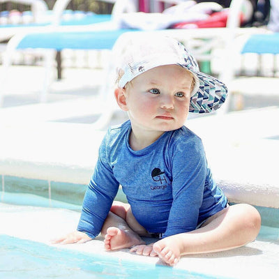 George Hats Sun Protection Long Sleeve Shirt: Blue