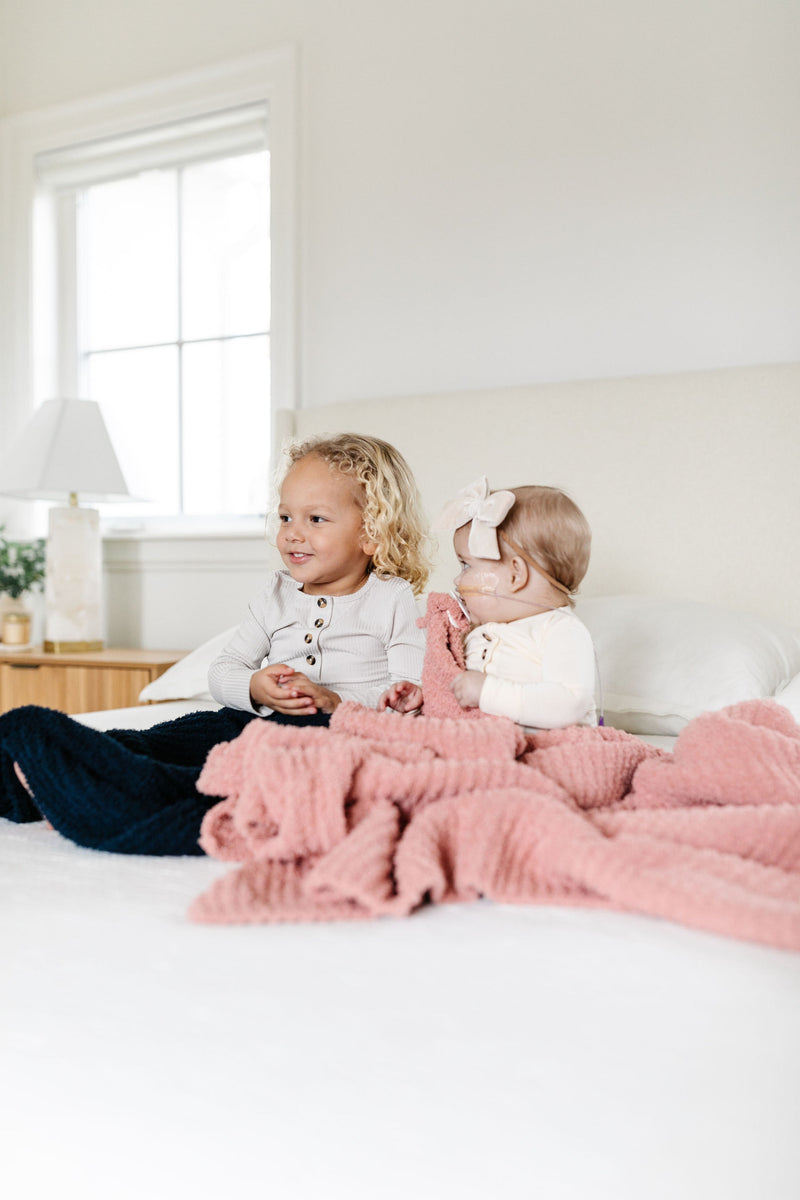 Lou Lou and Company Chenille Blanket: Rose