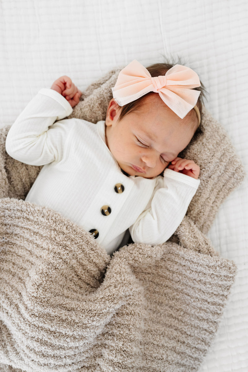 Lou Lou and Company Chenille Blanket: Oatmeal