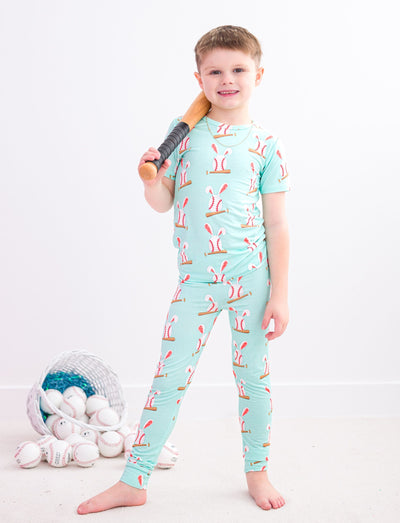 Birdie Bean Pajama Set: Baseball Bunnies