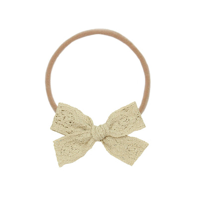 Lou Lou and Company Bow Headband: Sand Crochet