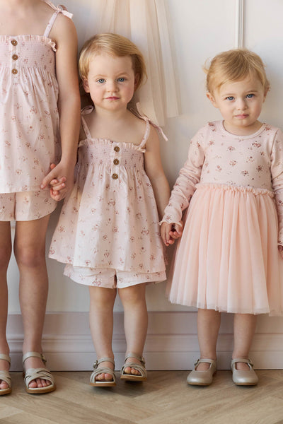 Jamie Kay Organic Cotton Emelia Short: Petite Fleur Soft Peony