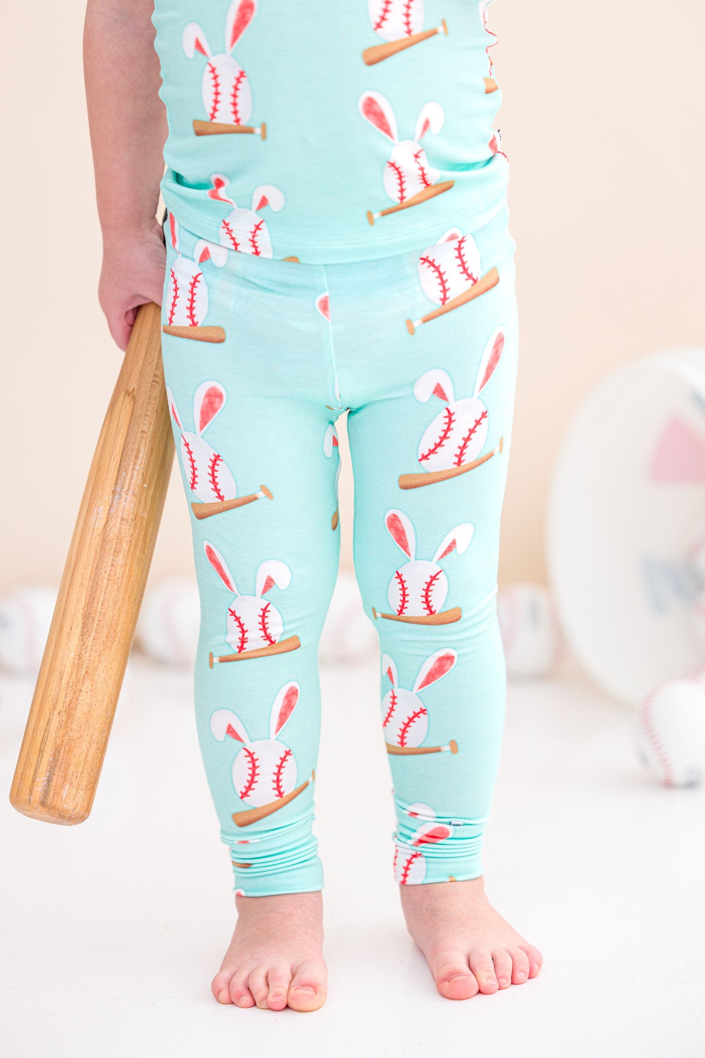 Birdie Bean Pajama Set: Baseball Bunnies