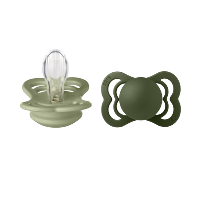 BIBS Pacifiers: Supreme Silicone (2 Pack) - Sage/Hunter Green