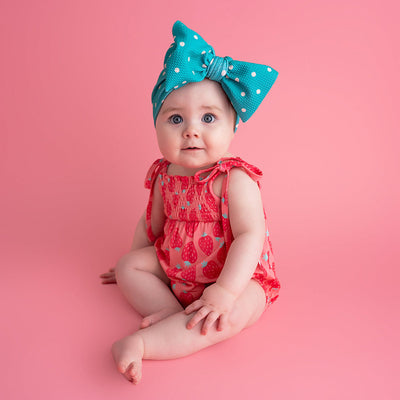 Gigi and Max Smocked Bubble Romper: Annabelle Strawberries