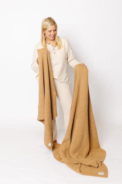 Lou Lou and Company Chenille Blanket: Tan