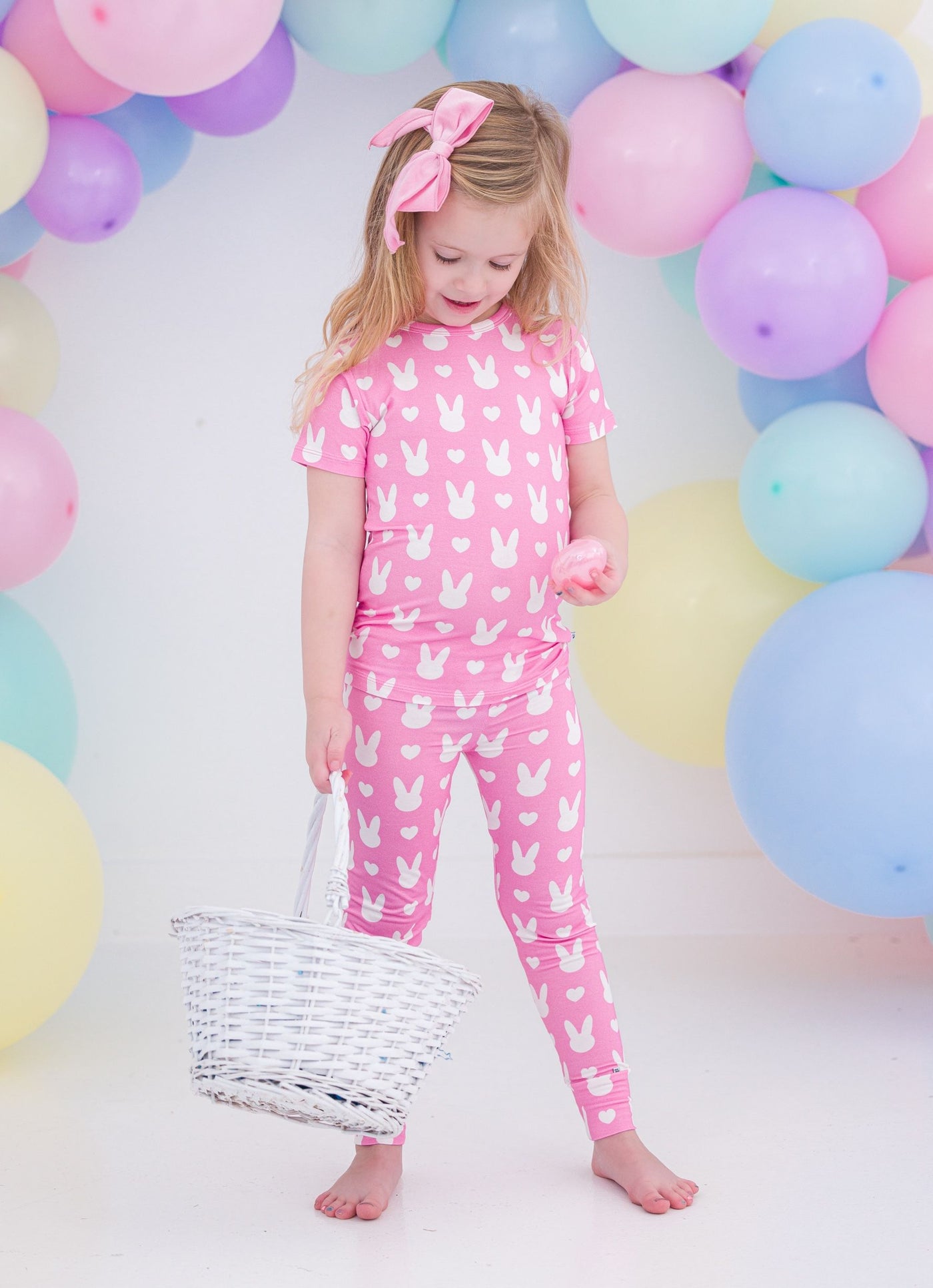 Birdie Bean Pajama Set: Pink Bunny