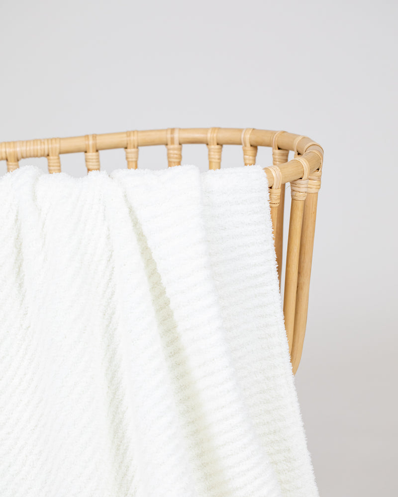 Lou Lou and Company Chenille Blanket: White