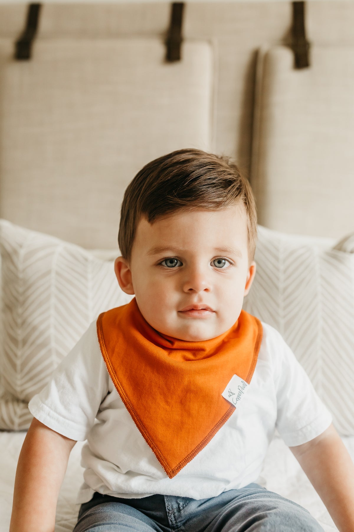 Copper Pearl Bandana Bib Set: Blaze