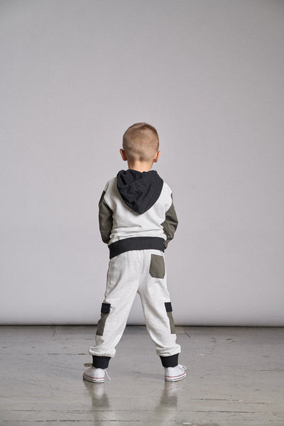 Little Bipsy Cargo Jogger: Green Colorblock