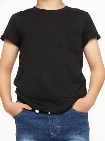 Little Bipsy Bamboo Pocket Tee: Black