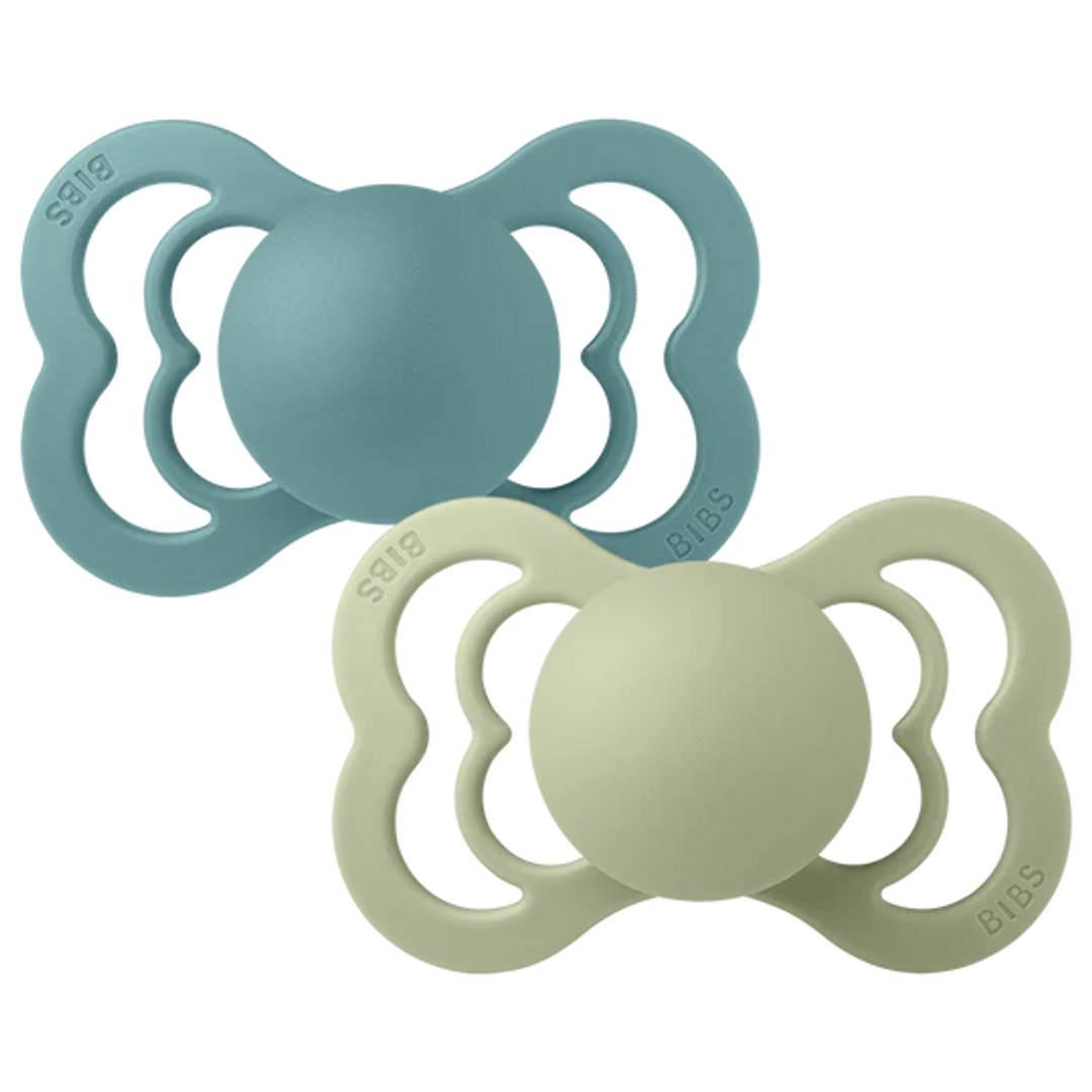 BIBS Pacifiers: Supreme Silicone (2 Pack) Island Sea/Sage