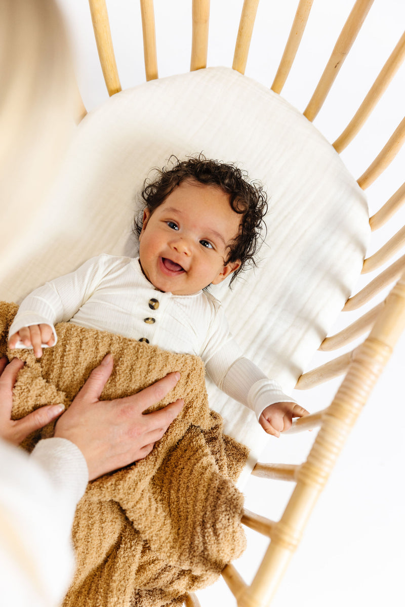 Lou Lou and Company Chenille Blanket: Tan