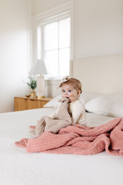 Lou Lou and Company Chenille Blanket: Rose
