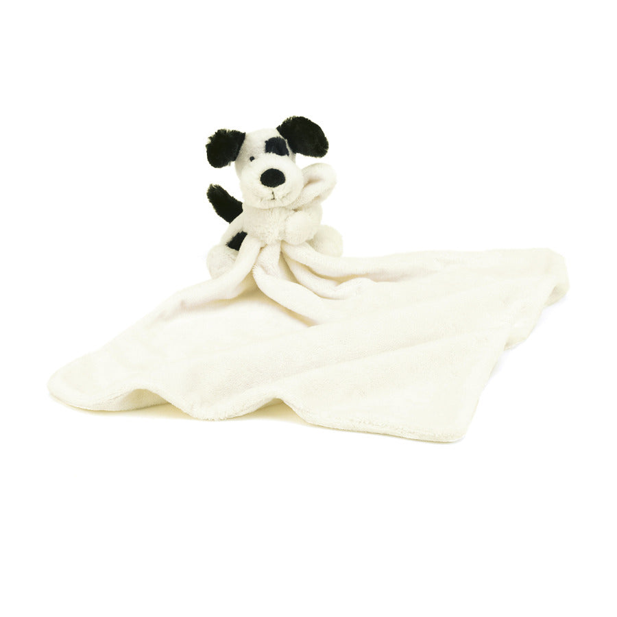 Jellycat: Black and Cream Puppy Soother (12" x 12")