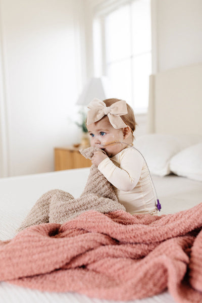 Lou Lou and Company Chenille Blanket: Rose