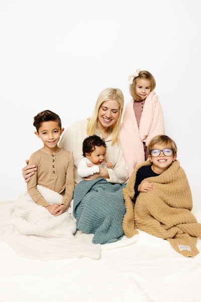 Lou Lou and Company Chenille Blanket: Ocean Blue