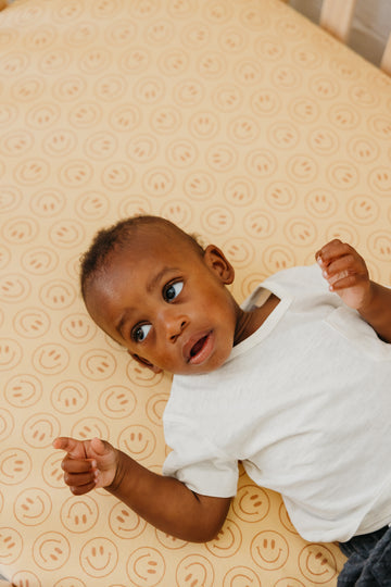 Copper Pearl Fitted Crib Sheet: Vance