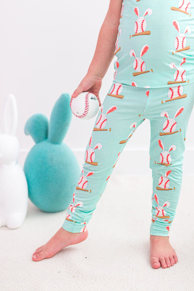 Birdie Bean Pajama Set: Baseball Bunnies