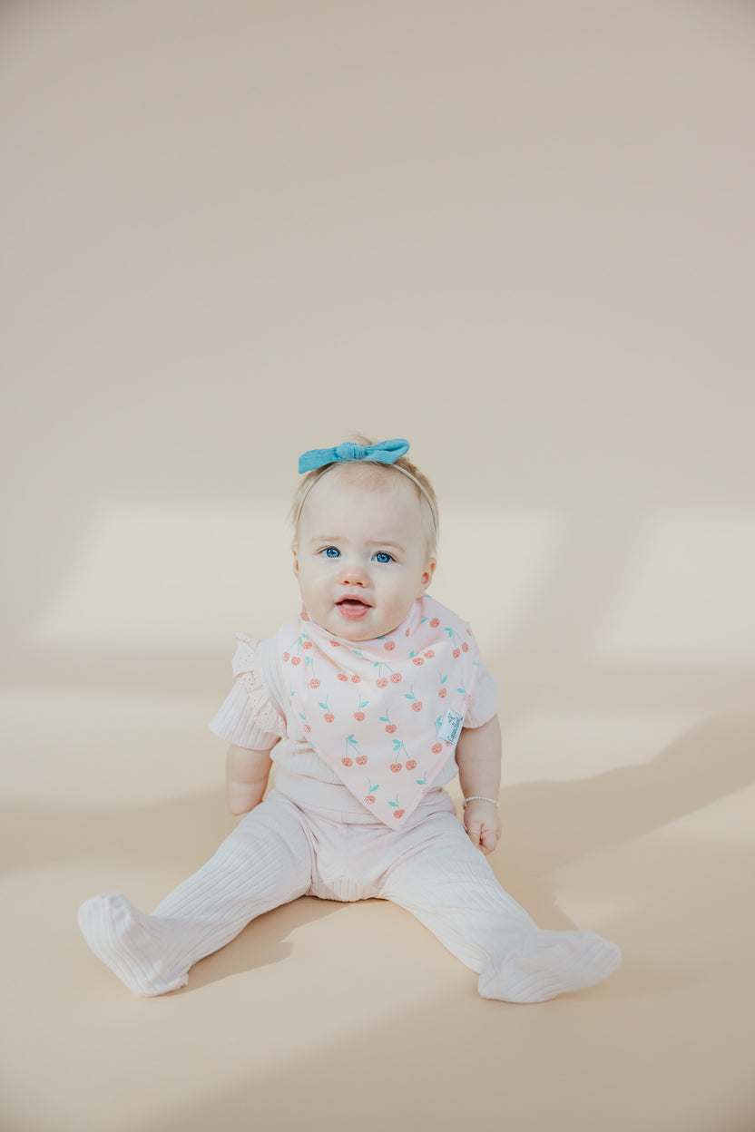 Copper Pearl Bandana Bib Set: Cherry