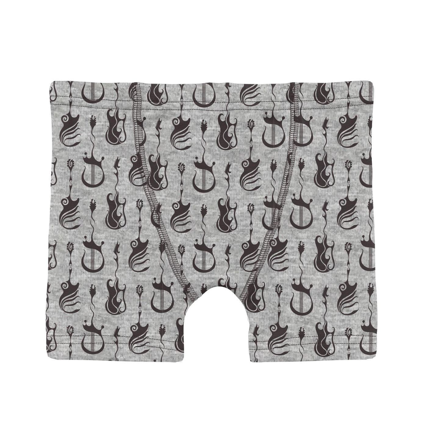 Kickee Pants Boy's Boxer Brief: Heathered Gray Rock and Roll