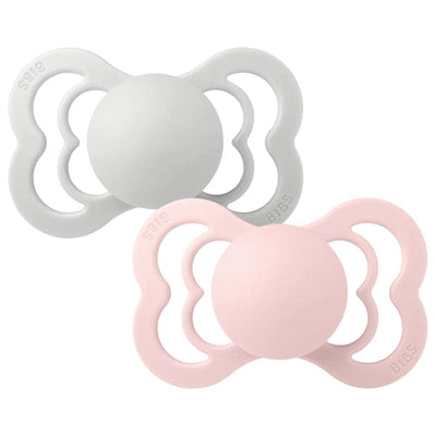 BIBS Pacifiers: Supreme Silicone (2 Pack) - Haze/Blossom