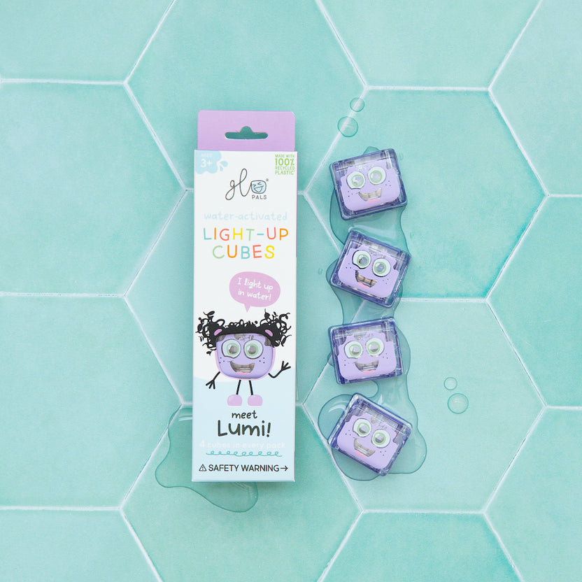 Glo Pals: 4 Pack Light Up Cubes Purple - Lumi
