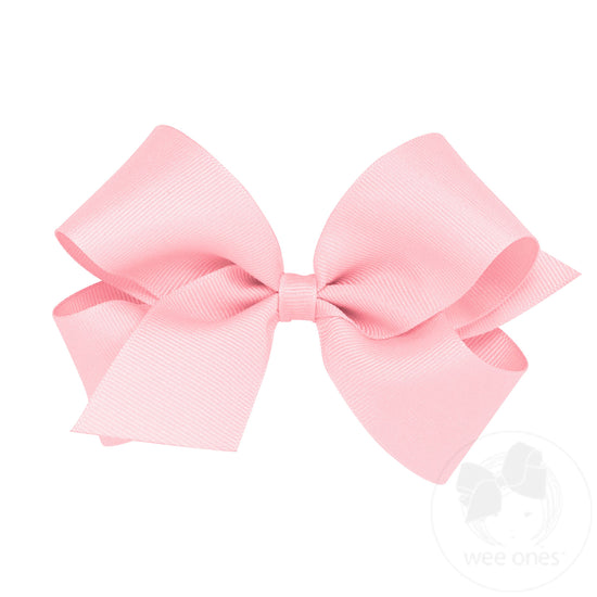 Wee Ones Classic Grosgrain Hair Bow: Light Pink