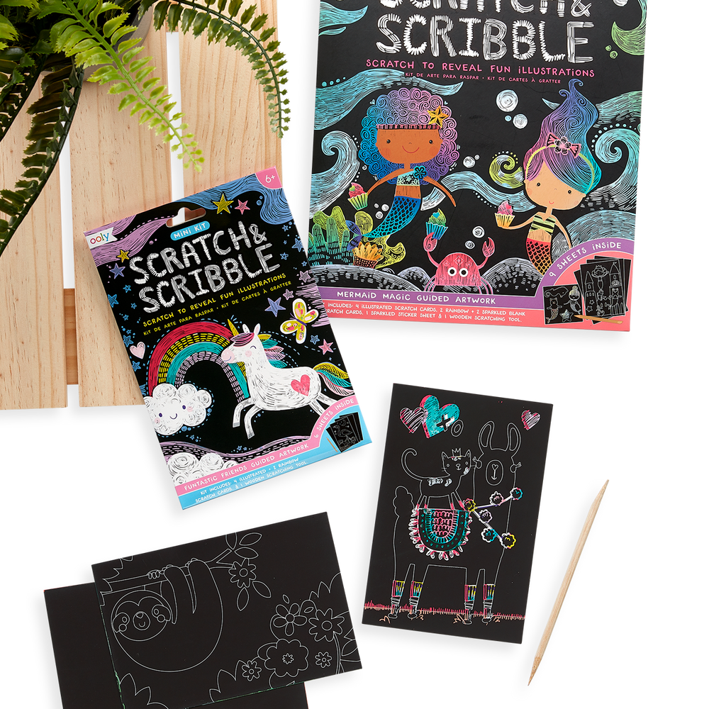 OOLY Mini Scratch & Scribble Art Kit: Funtastic Friends