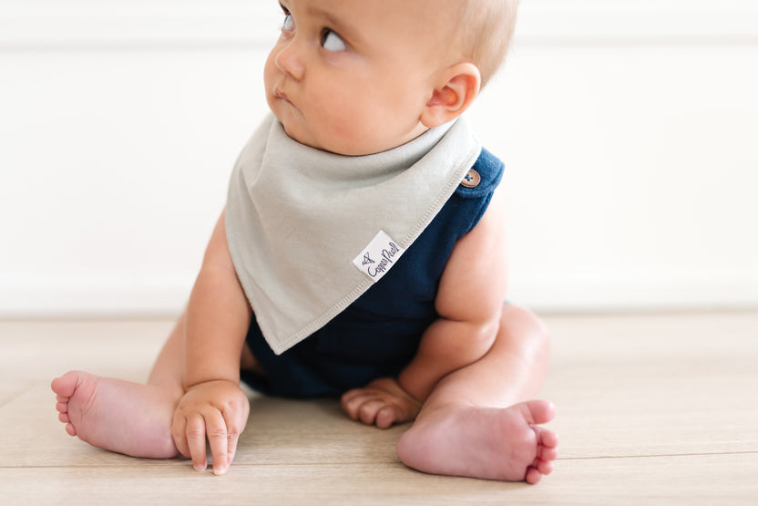 Copper Pearl Bandana Bib Set: Stone