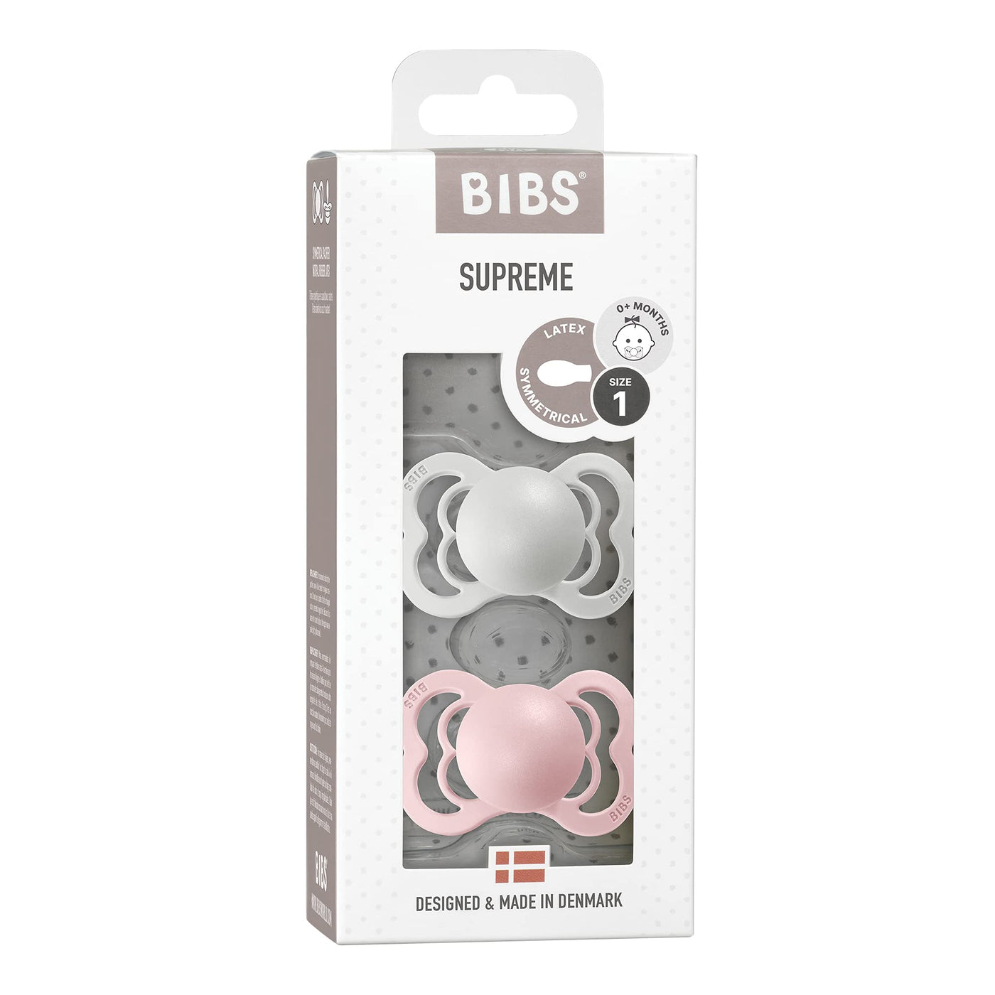 BIBS Pacifiers: Supreme Silicone (2 Pack) - Haze/Blossom