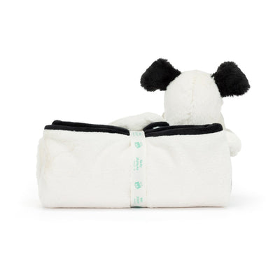 Jellycat: Black & Cream Puppy Blankie (22" x 28")