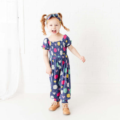 Dreamiere Smocked Romper: Clouds & Raindrops