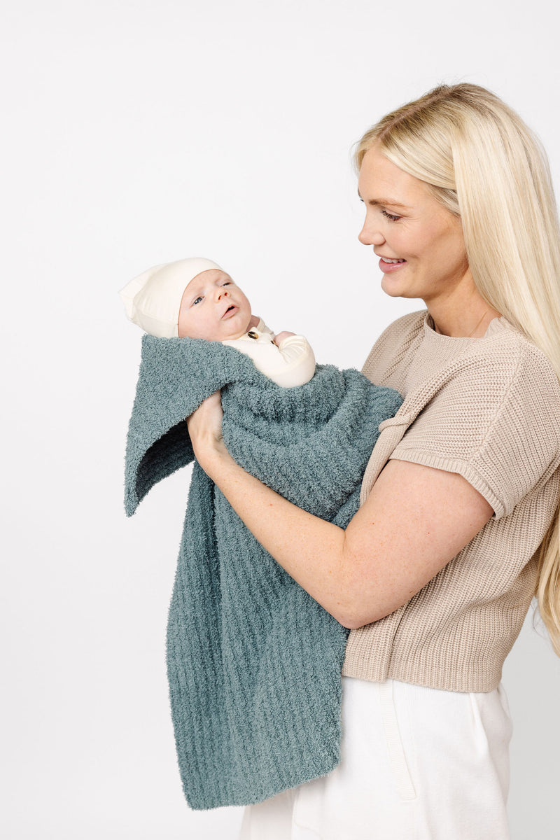 Lou Lou and Company Chenille Blanket: Ocean Blue