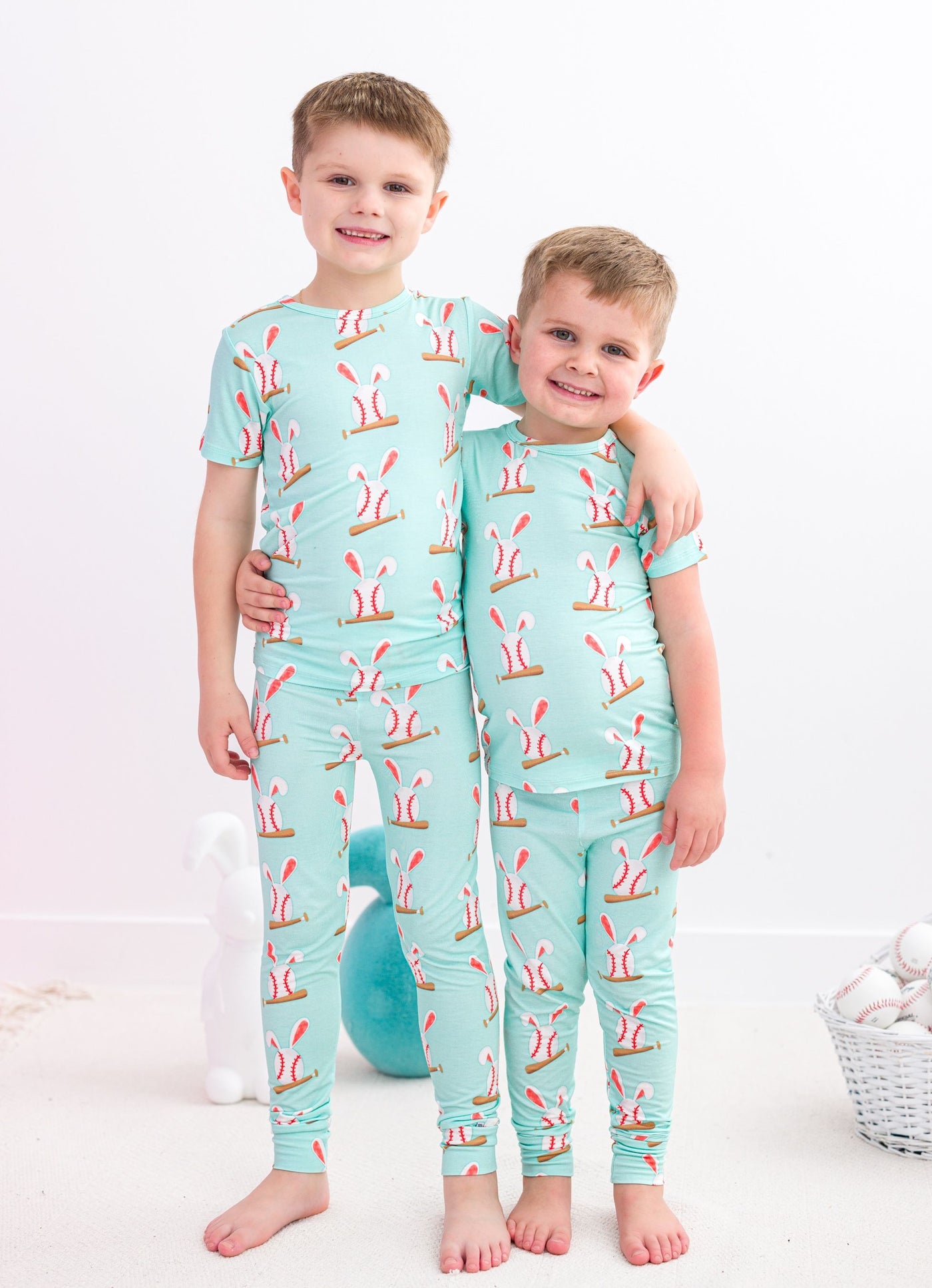 Birdie Bean Pajama Set: Baseball Bunnies