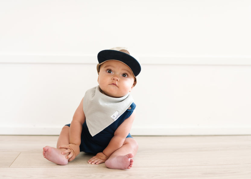 Copper Pearl Bandana Bib Set: Stone