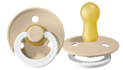 BIBS Pacifiers Classic Round 2 Pack: Vanilla Glow-In-The-Dark