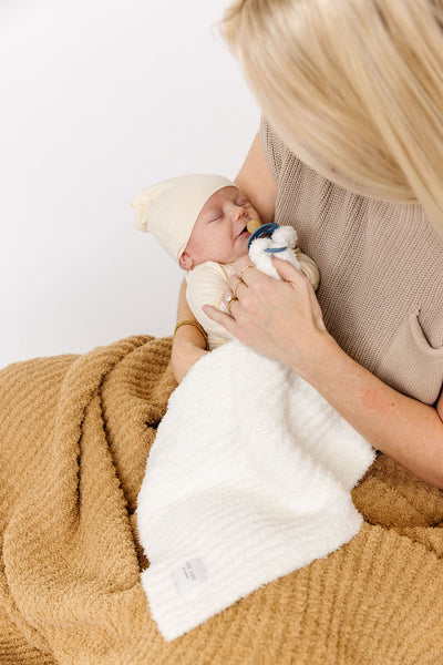 Lou Lou and Company Chenille Blanket: White