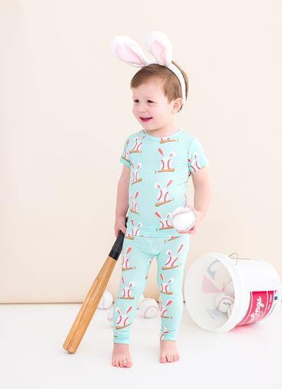 Birdie Bean Pajama Set: Baseball Bunnies