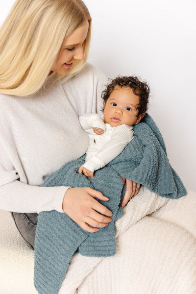 Lou Lou and Company Chenille Blanket: Ocean Blue
