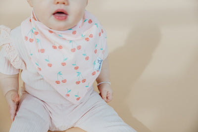 Copper Pearl Bandana Bib Set: Cherry