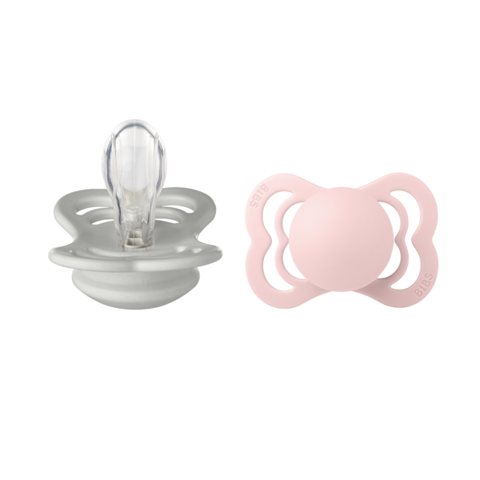 BIBS Pacifiers: Supreme Silicone (2 Pack) - Haze/Blossom
