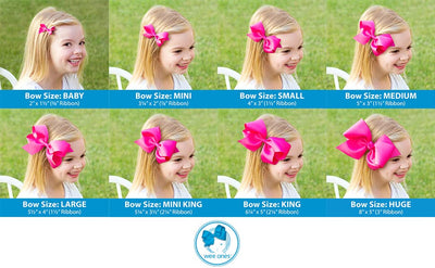 Wee Ones Moonstitch Classic Grosgrain Hair Bow: Navy with White